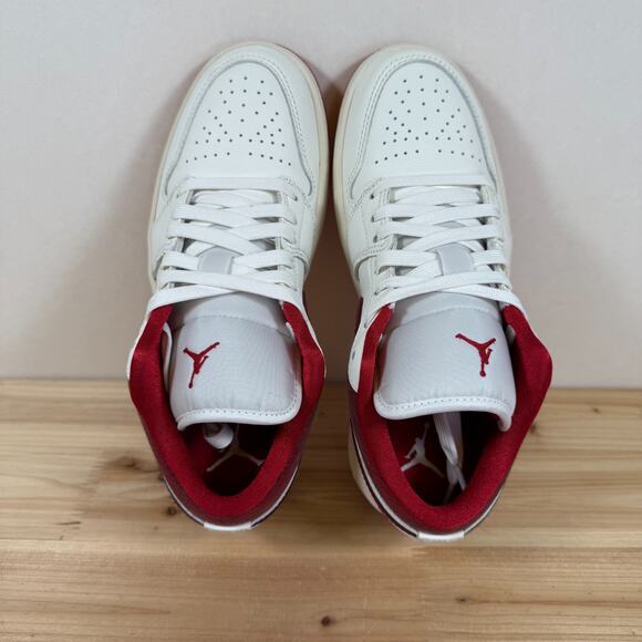 Air Jordan 1 Low SE "Ruby" Shoes Sail Varsity Red Team Red HJ9338-106 Women's 7 - Picture 7 of 11